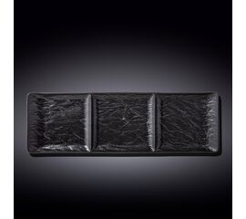 Блюдо прямоугольное WL-661136/A (40,5*13см) 3-х секци. черный сланец