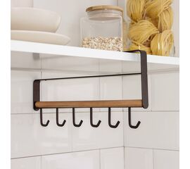 Держатель для кружек подвесной на 6 предметов Доляна, 32×15 см, цвет коричневый 6912567