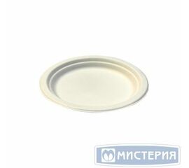 Тарелка кругл., d 172мм,  (10шт) h 17мм, бел., сахарный тростник 191220