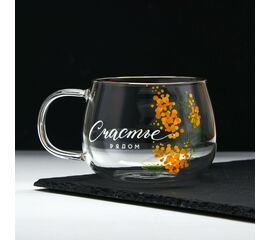 Кружка 400 мл «Счастье рядом. Нежная мимоза» 9717526