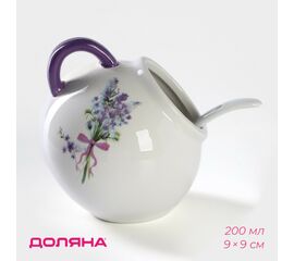Сахарница с ложкой Доляна «Лаванда», 200 мл, 9×9 см 4826212