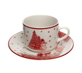 Чашка + блюдце 220 мл Новогодняя HSPW012