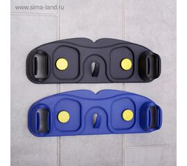 Держатель для уборочного инвентаря с крючками, 30×10×5 см, на липучке, цвет МИКС 3685419