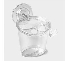 Держатель для зубных щёток и пасты 12,5×11,5×11 см, на липучке Доляна прозрачный 10130827