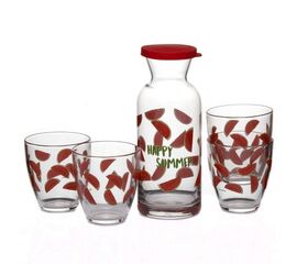 Набор 5 пр. (декантер + 4 стакана) ДЖАНГЛ АРБУЗ 96723BD