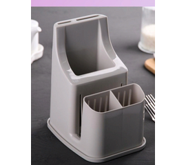 Подставка для столовых приборов универсальная с съёмным поддоном (цвет МИКС) C361
