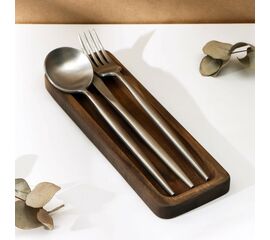 Подставка для столовых приборов Adelica, 23×8×1,8 см, окрашен в тёмный цвет, берёза 9116003