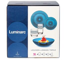 Набор столовый 16пр ЛУИЗ ЛОНДОН ТОПАЗ со стаканами РОМБ ТОПАЗ 330мл S1239