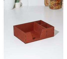 Салфетница деревянная Доляна, с отделениями для специй, 18,5×13,5×6 см, цвет мокко 9787539