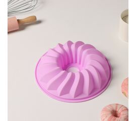 Форма силиконовая для выпечки 21см Доляна «Немецкий кекс. Заварное», цвет фиолетовый 3626727