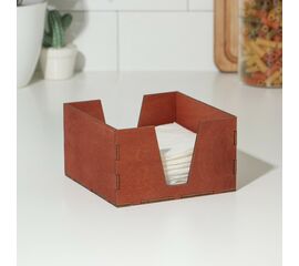 Салфетница 13,5×13,5×8 см, деревянная Доляна, цвет мокко 9787540