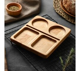 Блюдо 20×18×1,8 см, для подачи Adelica, пропитано маслом, берёза 7867788