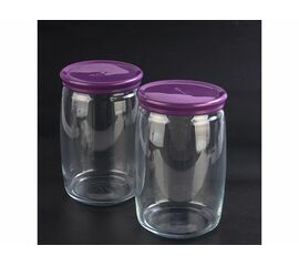 Набор банок 1,1л*2шт ЧЕШНИ с сиреневыми пласт.крышками 43013B