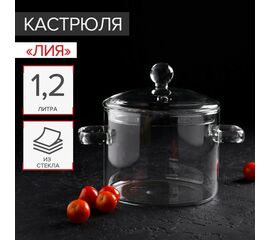 Кастрюля 1,2 л из жаропрочного стекла Magistro «Лия», 20×14 см 7129885