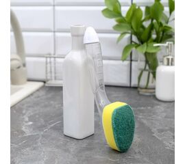 Губка для посуды с дозатором, 6×8×23 см, поролоновая с абразивным покрытием 5200277
