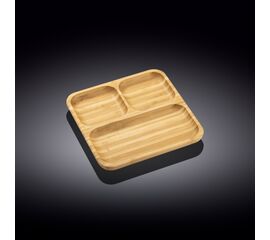 WILMAX bamboo Блюдо 3-х секционное квадратное WL-771221/А (22*22см)