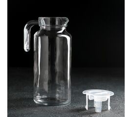 Кувшин 1,3л БЕЙЗИК (с прозр. пластиковой крышкой) 43964B под. коробка