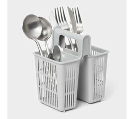 Сушилка для столовых приборов 2 отделения, 10,1х13,8х16 см, цвет серый 10622087