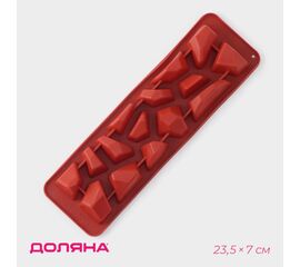 Форма для льда 15 ячеек 23,5x7x2,5см (3,8х2,5см) "Дроблёный лёд", цвет МИКС 4324222