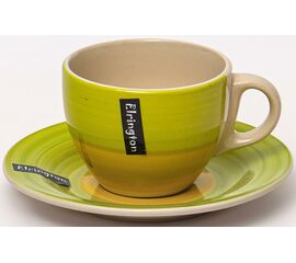 Чашка с блюдцем 220мл АЭРОГРАФ ЗЕЛЕНЫЙ ЛУГ, 139-23070