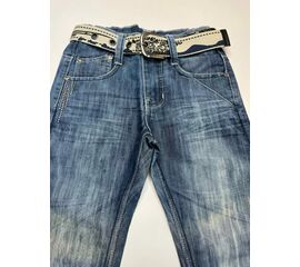 Джинсы на мальчика с поясом арт 21032 р.145, 155