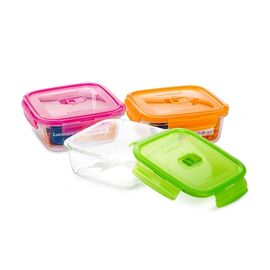 Контейнер 760мл стеклянный PUREBOX ACTIVE NEON MIX P4566 квадратный