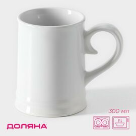 Кружка пивная 300 мл керамическая Доляна, 12×8×10,3 см, белый 10083565