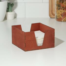 Салфетница 13,5×13,5×8 см, деревянная Доляна, цвет мокко 9787540