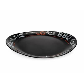 Тарелка для стейка 33см ФРЕНДС ТАЙМ БЛЭК декорированная  P1070