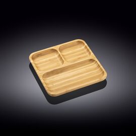 WILMAX bamboo Блюдо 3-х секционное квадратное WL-771221/А (22*22см)