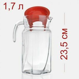Кувшин 1,75л ЛУНА (красная крышка) 43544SLB БЕЗ подарочной коробки
