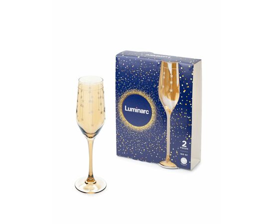 Набор бокалов для шампанского 160мл*2шт СЕЛЕСТ Золотой мед и звезды Q3088