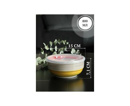 Салатник с/крышкой 15см (800мл) 139-23112 АЭРОГРАФ СИЕСТА, изображение 2