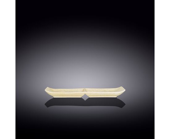 Блюдо прямоугольное 2-х секционное WL-661335/A (27*13см) песочный цв., изображение 2