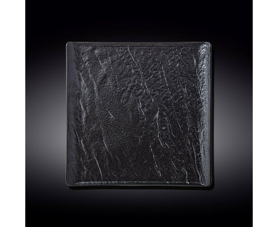 Тарелка квадратная WL-661107/A (27*27см) черный сланец