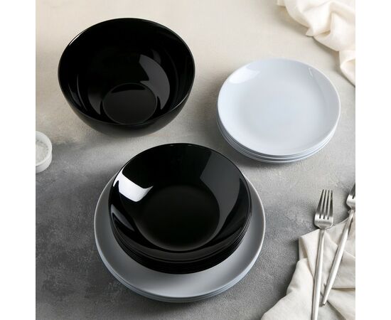 Набор столовый 19пр ДИВАЛИ БЛЭК ЭНД ГРАНИТ P4358, изображение 6