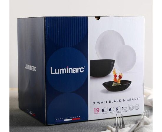 Набор столовый 19пр ДИВАЛИ БЛЭК ЭНД ГРАНИТ P4358, изображение 7