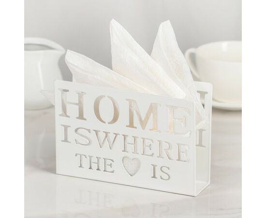 Салфетница «Дом здесь», 15х4х10 см, цвет белый   3747079