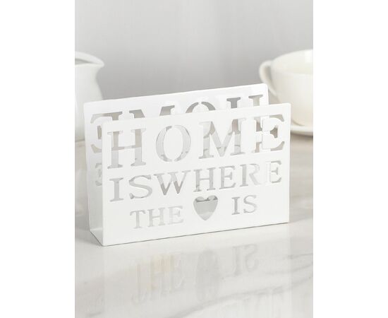 Салфетница «Дом здесь», 15х4х10 см, цвет белый   3747079, изображение 2