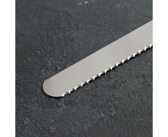 Нож для бисквита двусторонний с крупными зубцами и ровным краем, лезвие 25 см 2675714, изображение 4