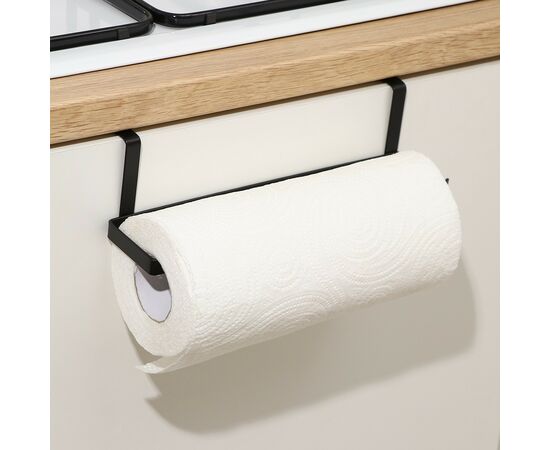 Держатель для полотенец Доляна, на дверцу, цвет чёрный 7402316