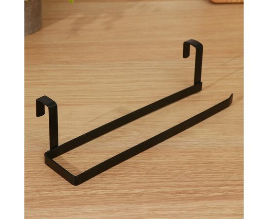 Держатель для полотенец Доляна, на дверцу, цвет чёрный 7402316, изображение 4