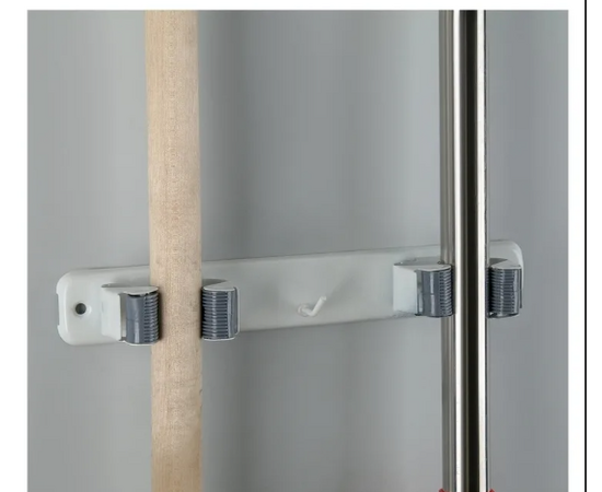 Держатель для уборочного инвентаря, 22×2,5×5 см, цвет бело-серый 3806799