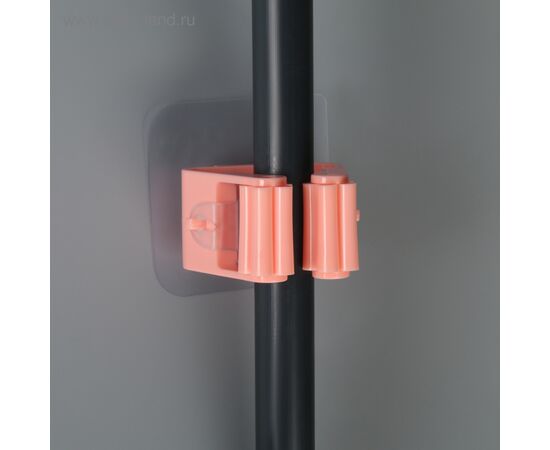 Держатель для уборочного инвентаря на липучке, 12×10×5 см, цвет МИКС 3991554