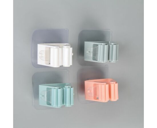 Держатель для уборочного инвентаря на липучке, 12×10×5 см, цвет МИКС 3991554, изображение 2