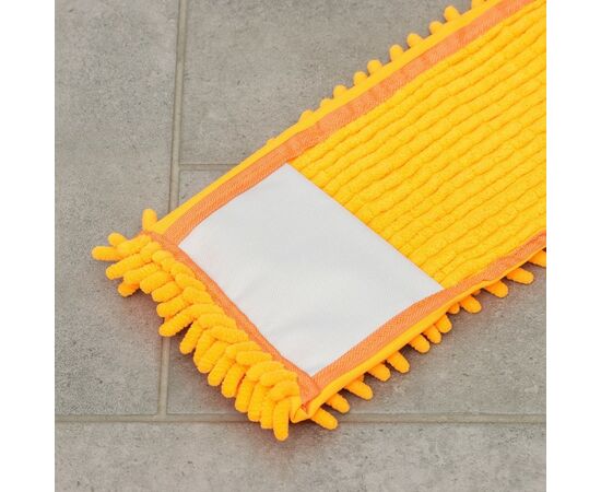 Насадка для плоской швабры Доляна, 43×13 см, 80 гр, микрофибра букли, цвет оранжевый 7372984, изображение 3