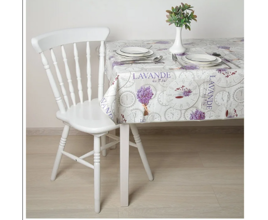 Скатерть на нетканой основе многоразовая с бейкой «Лаванда», 135×110 см, цвет серый 4723589
