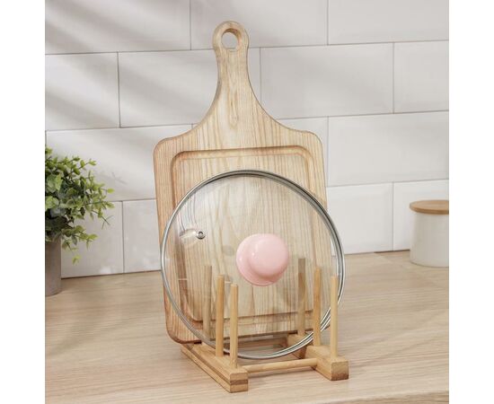 Подставка для разделочных досок и крышек, 3 места, бамбук 7061112