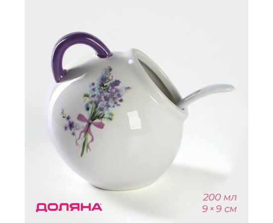 Сахарница с ложкой Доляна «Лаванда», 200 мл, 9×9 см 4826212