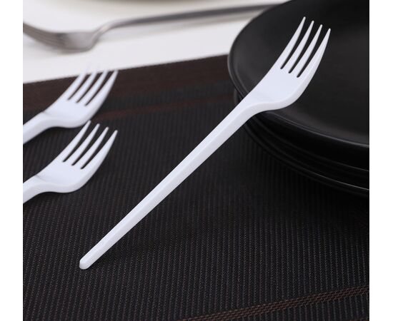 Набор одноразовых вилок, 16,5 см ( ±1 см), 12 шт, цвет белый 710059